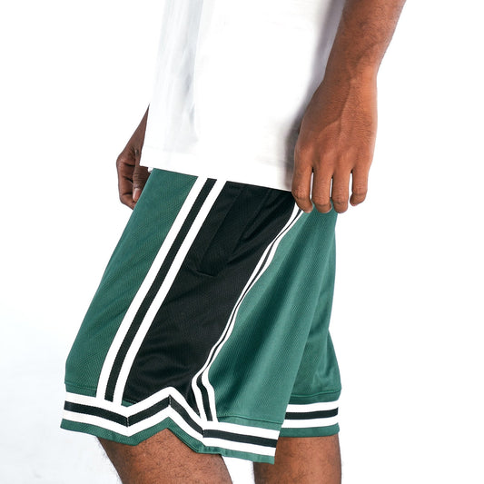 Green X Black Basketball Short